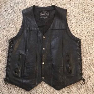 Leather King leather biker vest